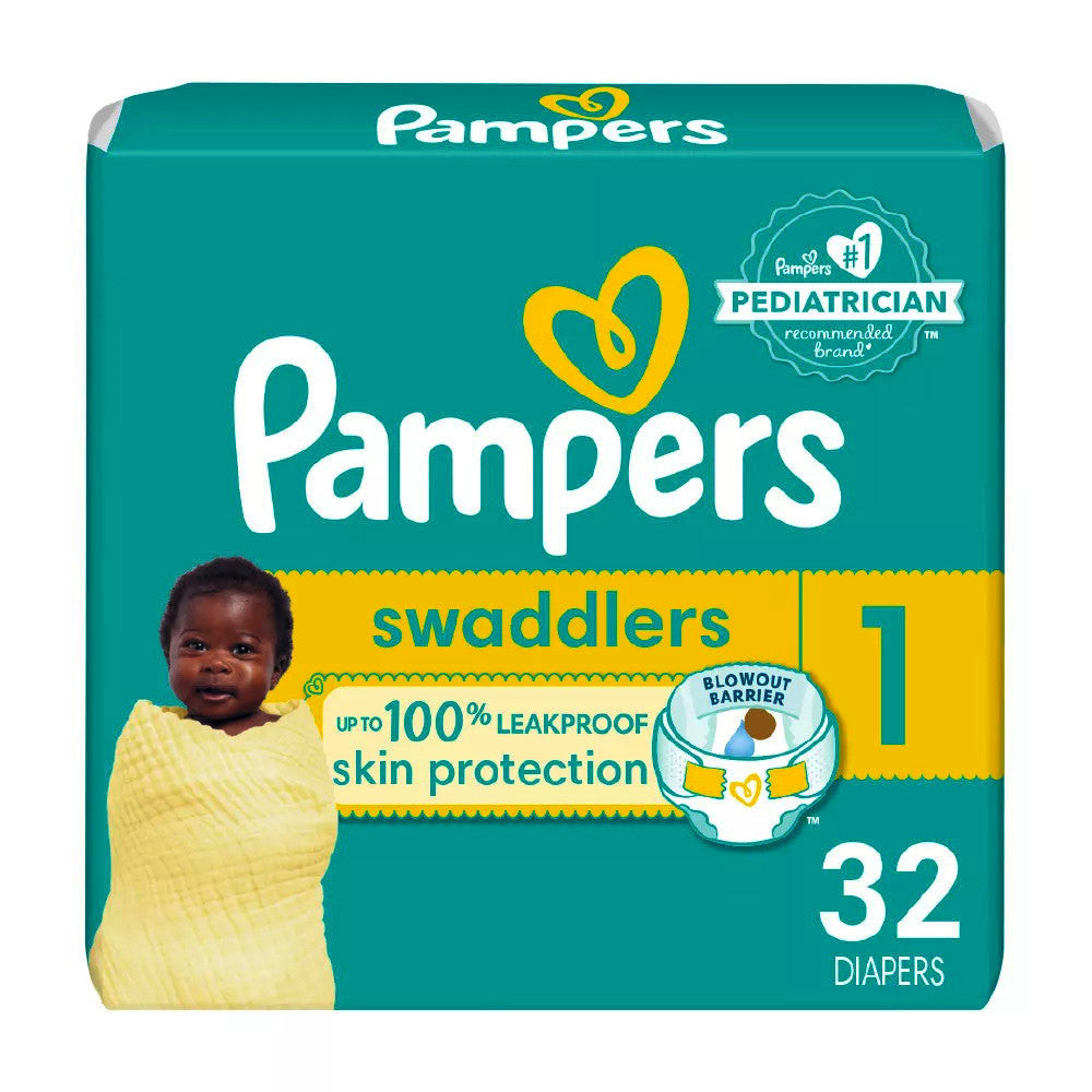Pampers Swaddlers Active Baby Diapers Size 1, 32 Ct